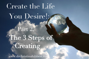 Create the Life You Desire, Part 2- The 3 Steps of Creating, www.drchristinahibbert.com