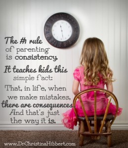 Parenting Success Skills Top 10-#2 The #1 Rule of Parenting--Consistency; www.DrChristinaHibbert.com