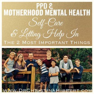 PPD & Motherhood Mental Health: Self-Care & Letting Help In--The 2 Most Important Things (PSI Blog Hop 2014); www.DrChristinaHibbert.com #PPD #postpartum #PSIBlog #motherhood