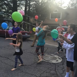 My family with my friend's family, sending balloons to her in heaven to remember her one year death anniversary. We need each other.