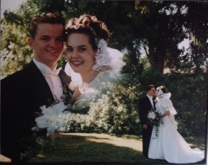 Our wedding day, October 19, 1995. We eloped to the Mesa, AZ Temple two days before we were supposed to be married (that's a whole other story). We've been overcoming challenges and doing it our way ever since. (We were so young!)