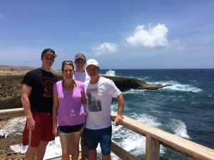 Exploring the caves and coast of Curacau with our two oldest! 