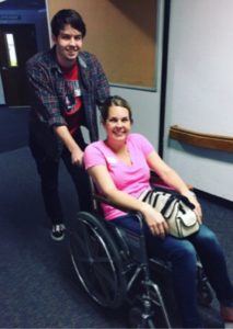 Going to my daughter's end-of-year presentation, pushed by my son, Tre, in a wheelchair. Even though it felt embarrassing, I asked for help and let it in. Yay, me!