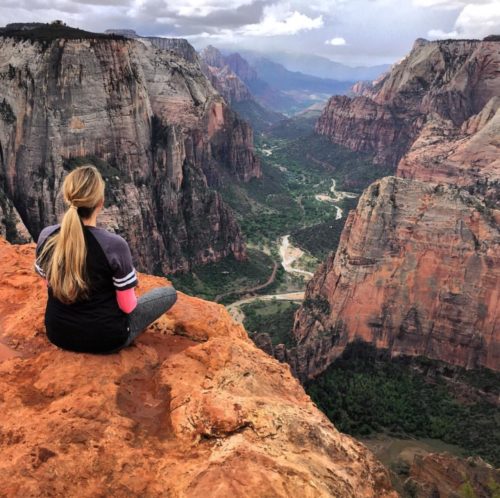 Having a "moment" at Observation Point, above Zion National Park, at the Women's Adventure Retreat. Ah-mazing!