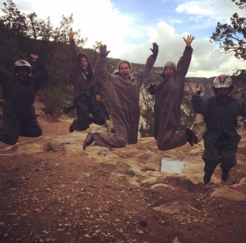 With some of my new friends, in our ATV gear, jumping, in the mud, beside of a beautiful ravine. Now that's getting out of my "box!"