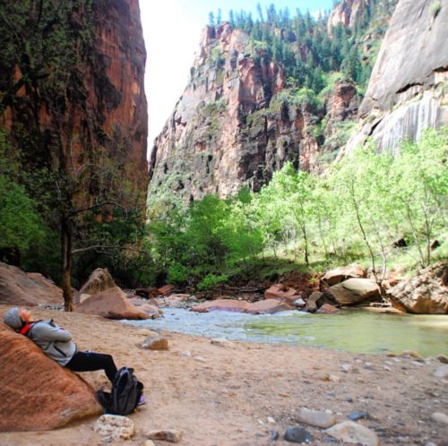 Taking in the wonder of Zion National Park. One of my favorite moments from the Women's Adventure Retreat.